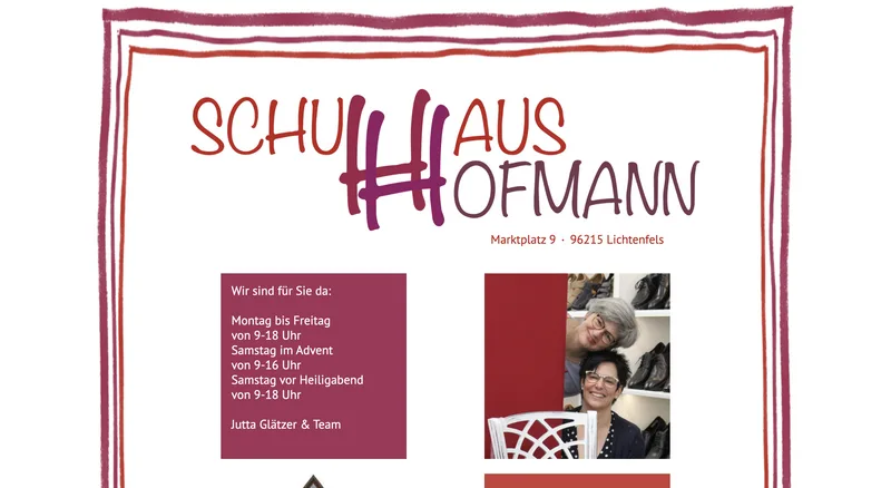 Website von Schuhhaus Hofmann